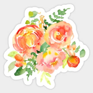 Sunset Fall Florals in Watercolor Sticker